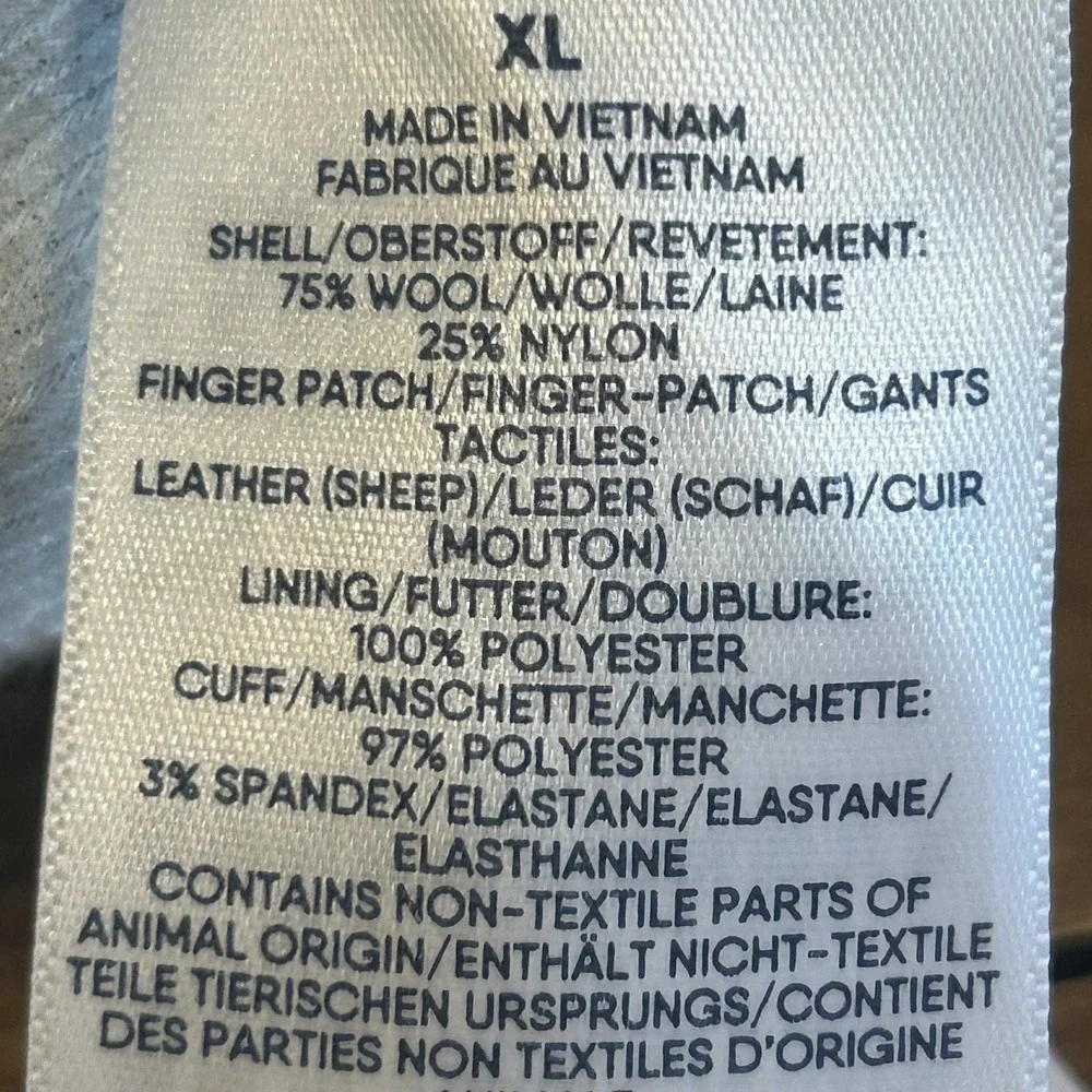 Lands' End Gloves Woman's XL Gray Wool Blend Knit Lined EZ Touch Touchscreen